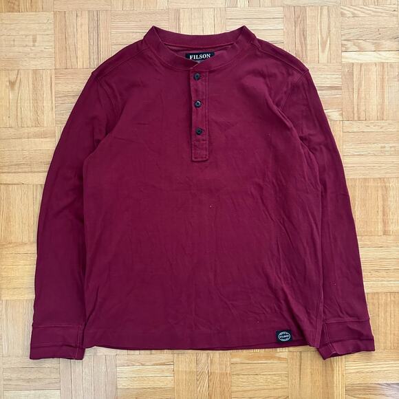 Filson henley double cloth pullover shirt Size Medium Maroon - Picture 2 of 8